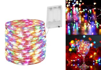 Battery Operated String Christmas Fairy Lights Decorations 100 LED, Multicolored