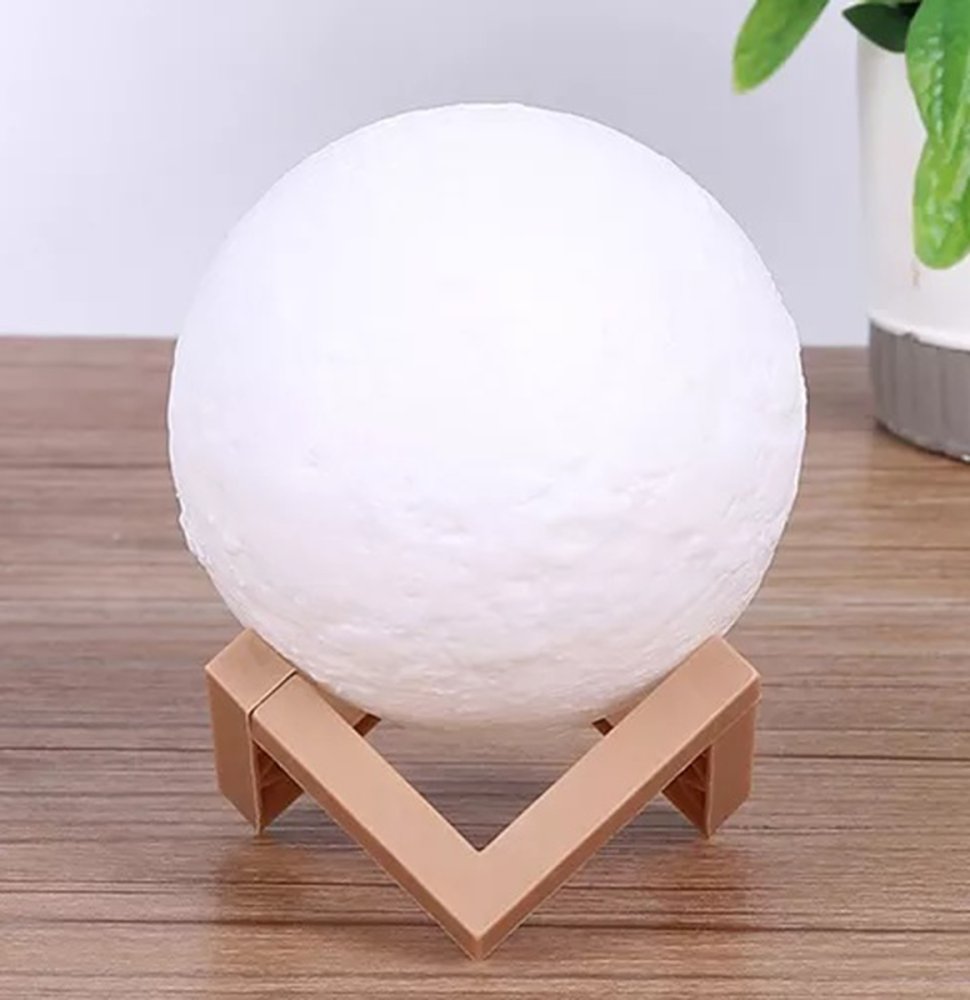 Cold White Moon Decorative Night LED Lamp 3D Moon with Remote Control 8 cm, RGB (2)