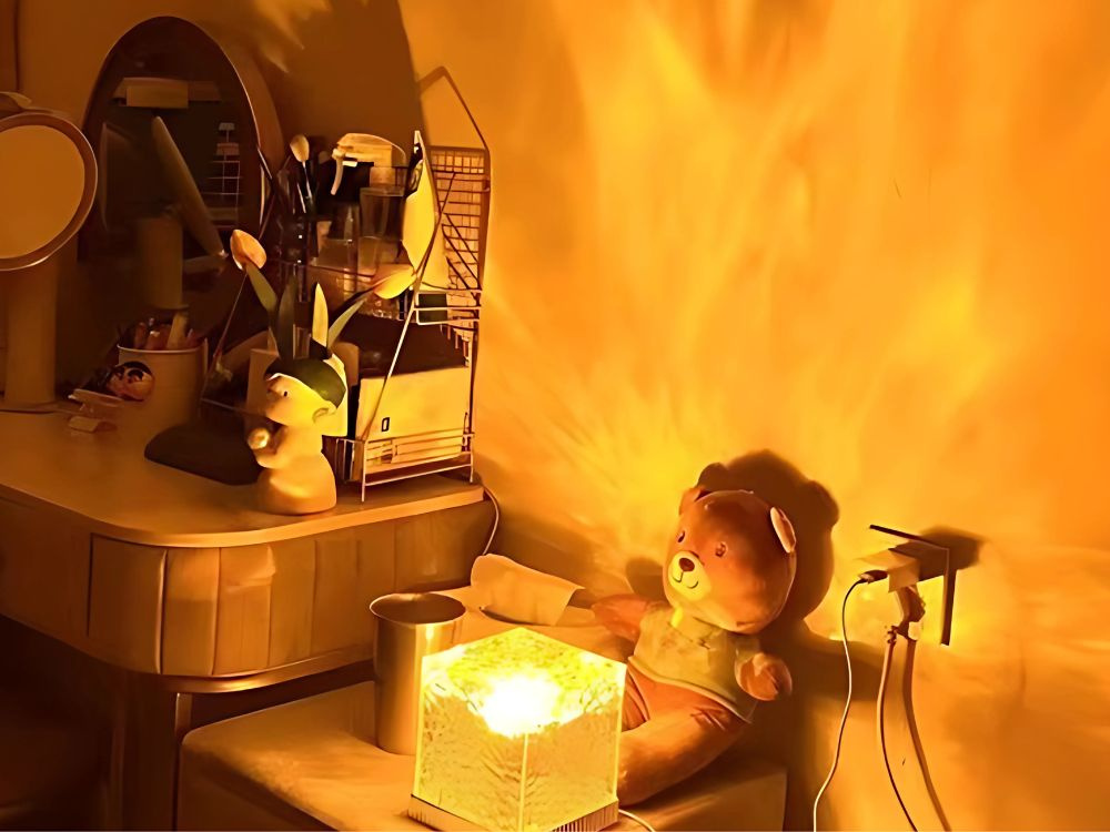 RGB Crystal Cube Lamp with Remote USB Rechargeable Night Light (0)