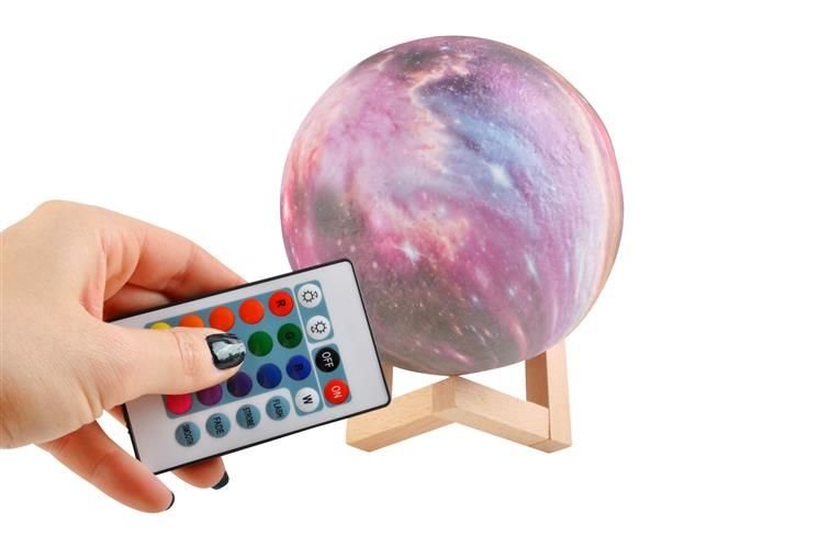Decorative Night LED Lamp 3D Moon with Remote Control - 16 colors (2)