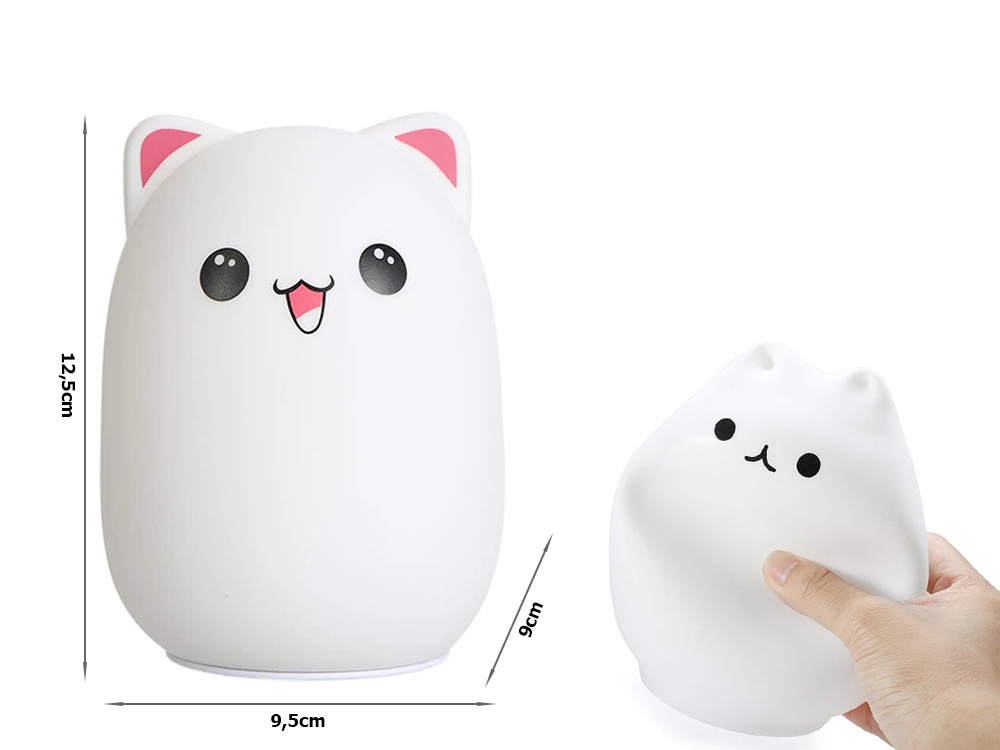 Kid's Silicone LED RGB Light Night Lamp, Cat (1)