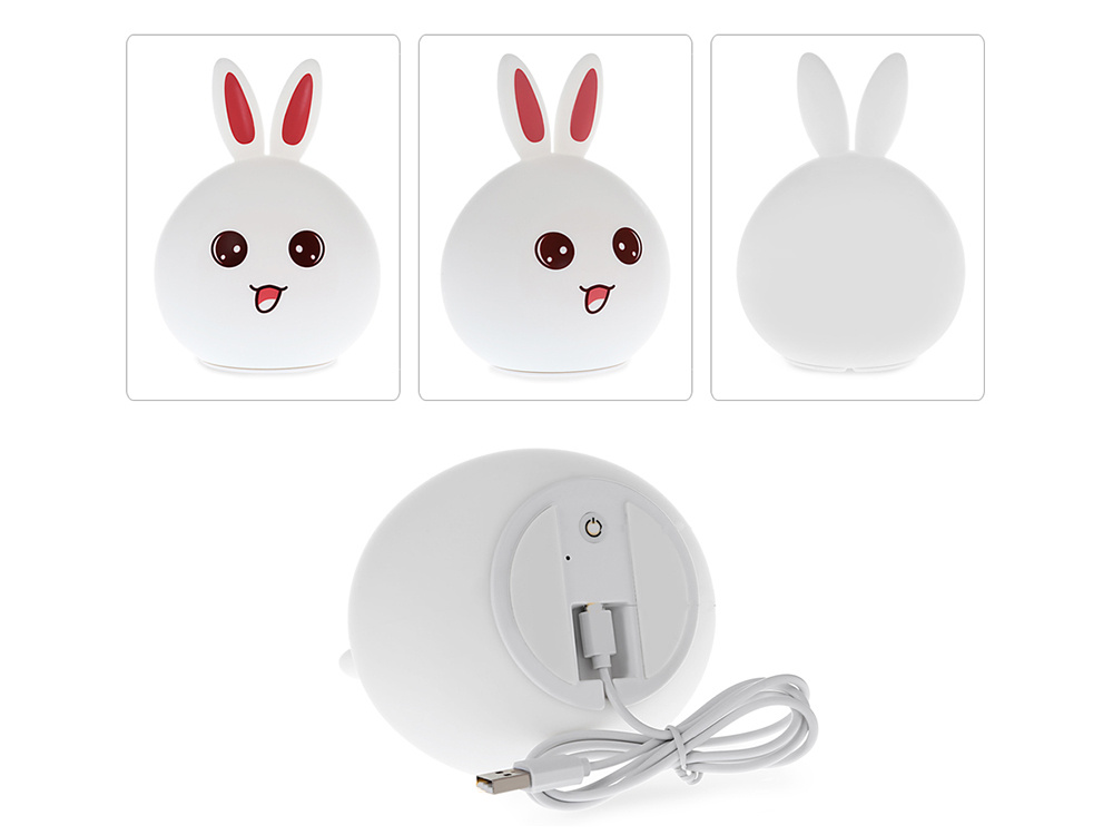 Kid's Silicone LED RGB Light Night Lamp, Rabbit (4)