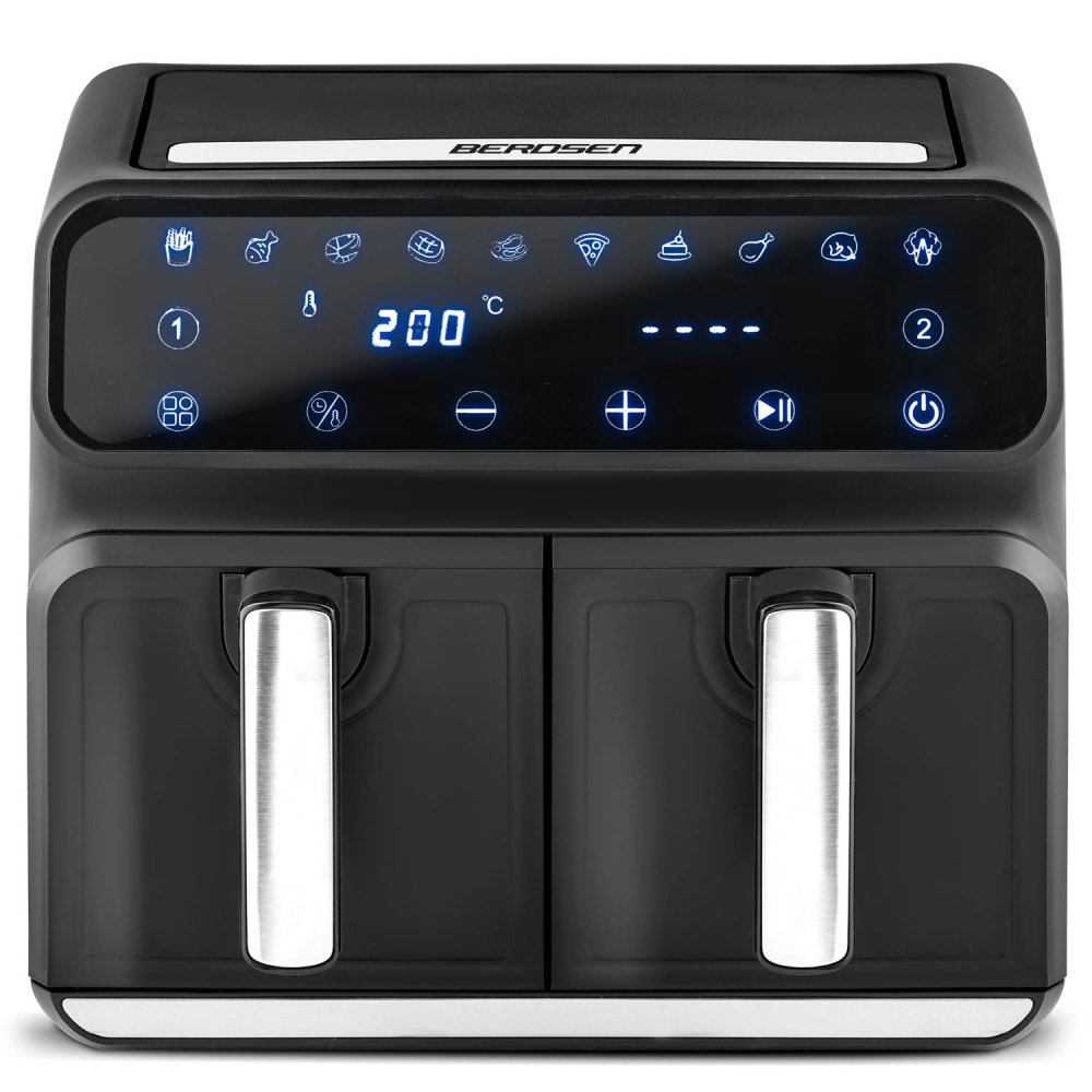 Dual-Basket Air Fryer Berdsen BD-653, 1700 W, Black & Silver (1)