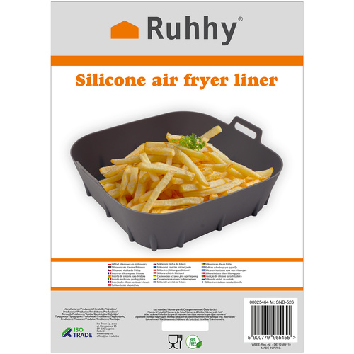 Silicone Insert for Oil-Free Air Fryer, Gray, 20 x 20 cm (1)