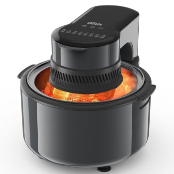 Large 5L Air Fryer 1200W with Viewing Window and 8 Presets, Black