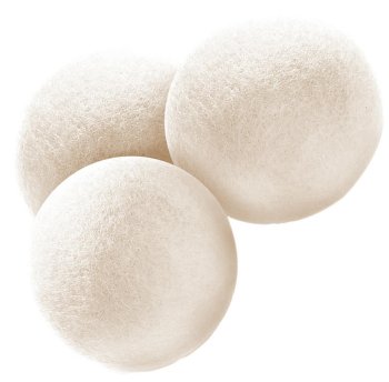 Wool Dryer Balls Natural Fabric Softener, 3 Pack, White