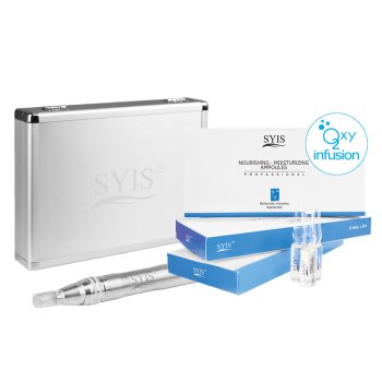 Syis Microneedle Pen 05 with Moisturizing Ampoules Set, silver