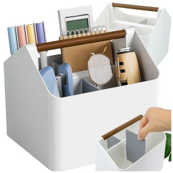 Desk Organizer Caddy with Handle for Makeup Bathroom and Office Supplies