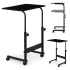 Mobile laptop table with wheels, height adjustable, ModernHome, black
