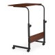 Adjustable Rolling Laptop Desk for Sofa and Bed ModernHome, Dark Brown