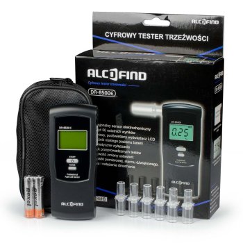 Alcofind DA 8500E Electrochemical Breathalyzer with Mouthpieces