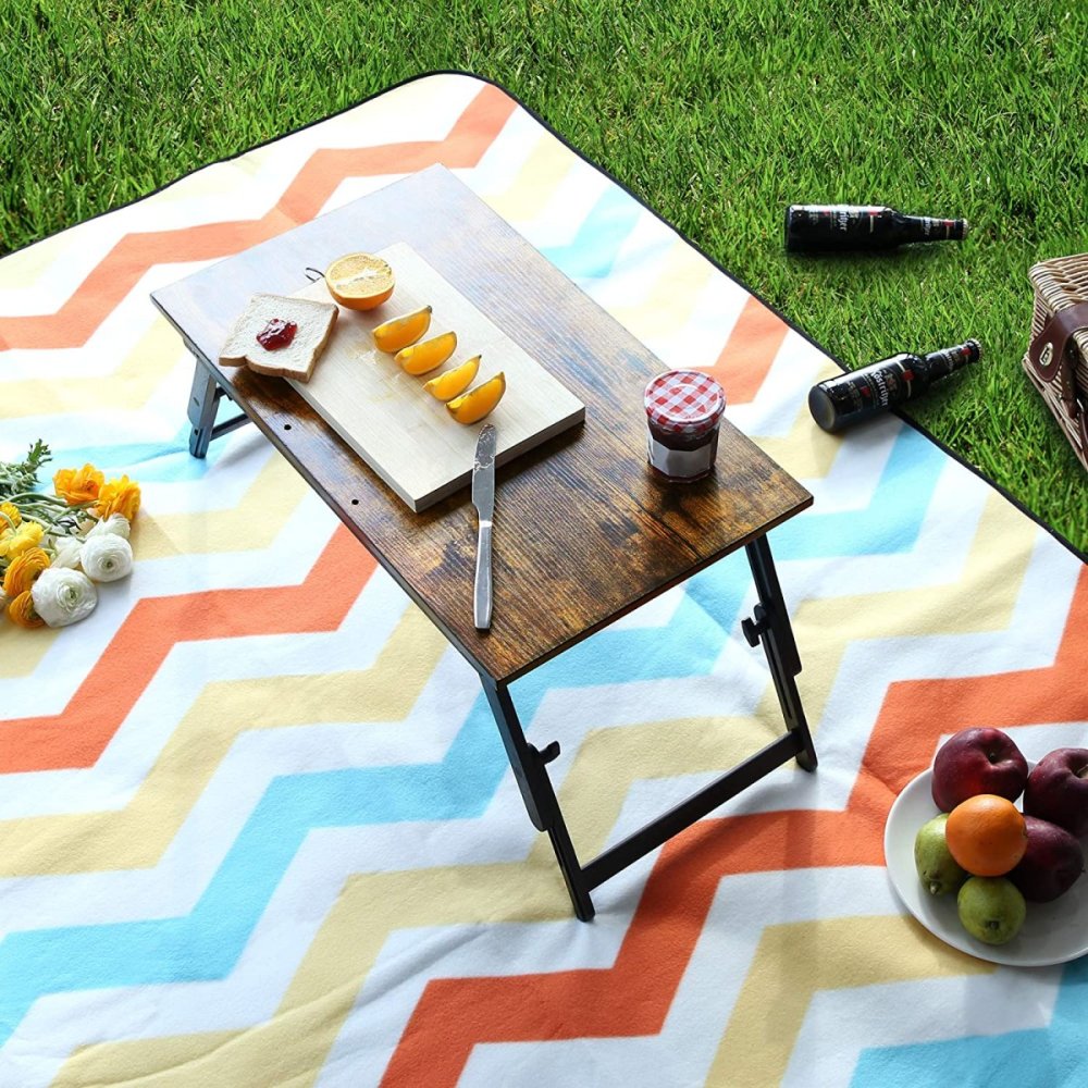 Foldable Lap Desk & Bed Table for Laptop 60x35 cm, Rustic (2)
