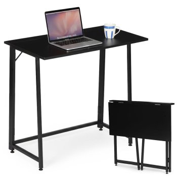 Folding Computer Desk ModernHome 80x45 cm for Small Spaces, Black