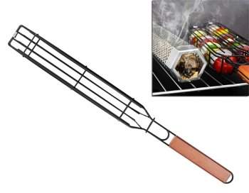 BBQ Grilling Basket Nonstick Barbecue Grill Mesh for Vegetables Meat Fish, 49 cm