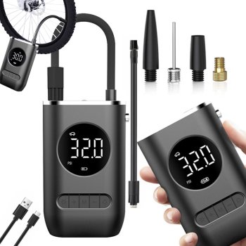 Portable Air Compressor Cordless Tire Inflator for Car & Bike 10 Bar LCD