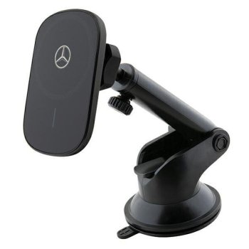 Mercedes Silver Stars MagSafe Car Mount 15W Wireless Charger Dashboard/Window, Black