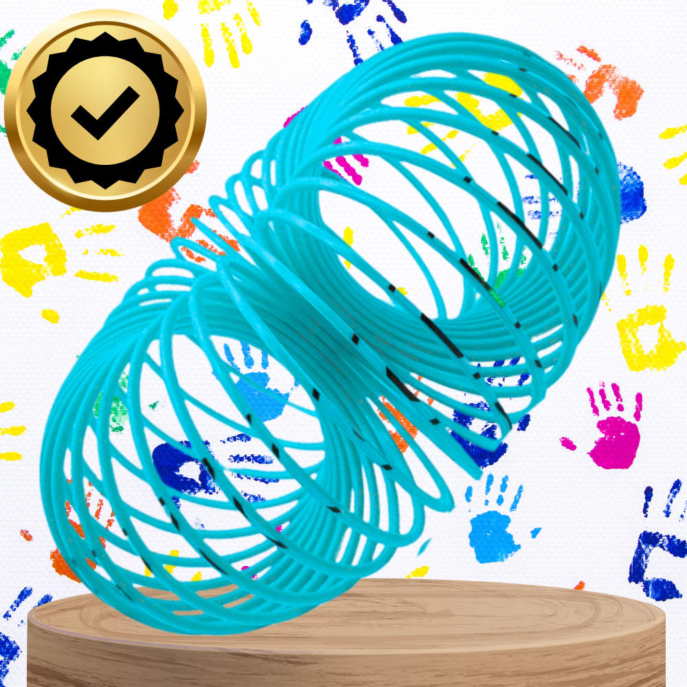Magic Coil Spring Toy for Kids with Emoji Pattern, Blue (1)