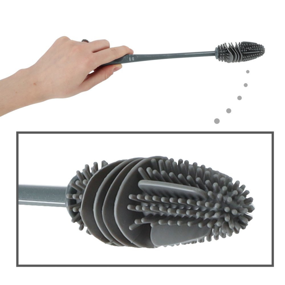 Silicone Brush For Washing Bottles 28сm, Black (3)