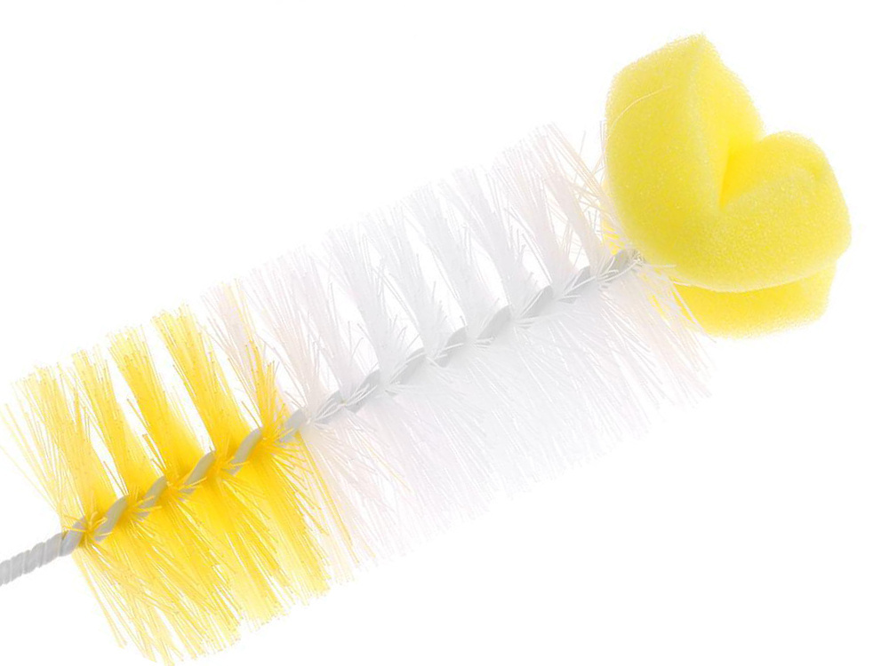 Flexible bottle and glass cleaning brush with sponge tip (1)