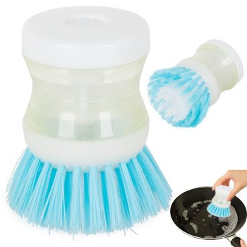 Dish Brush with Soap Dispenser for Dishes Pot Pan Kitchen Sink Scrubbing, Mix Color