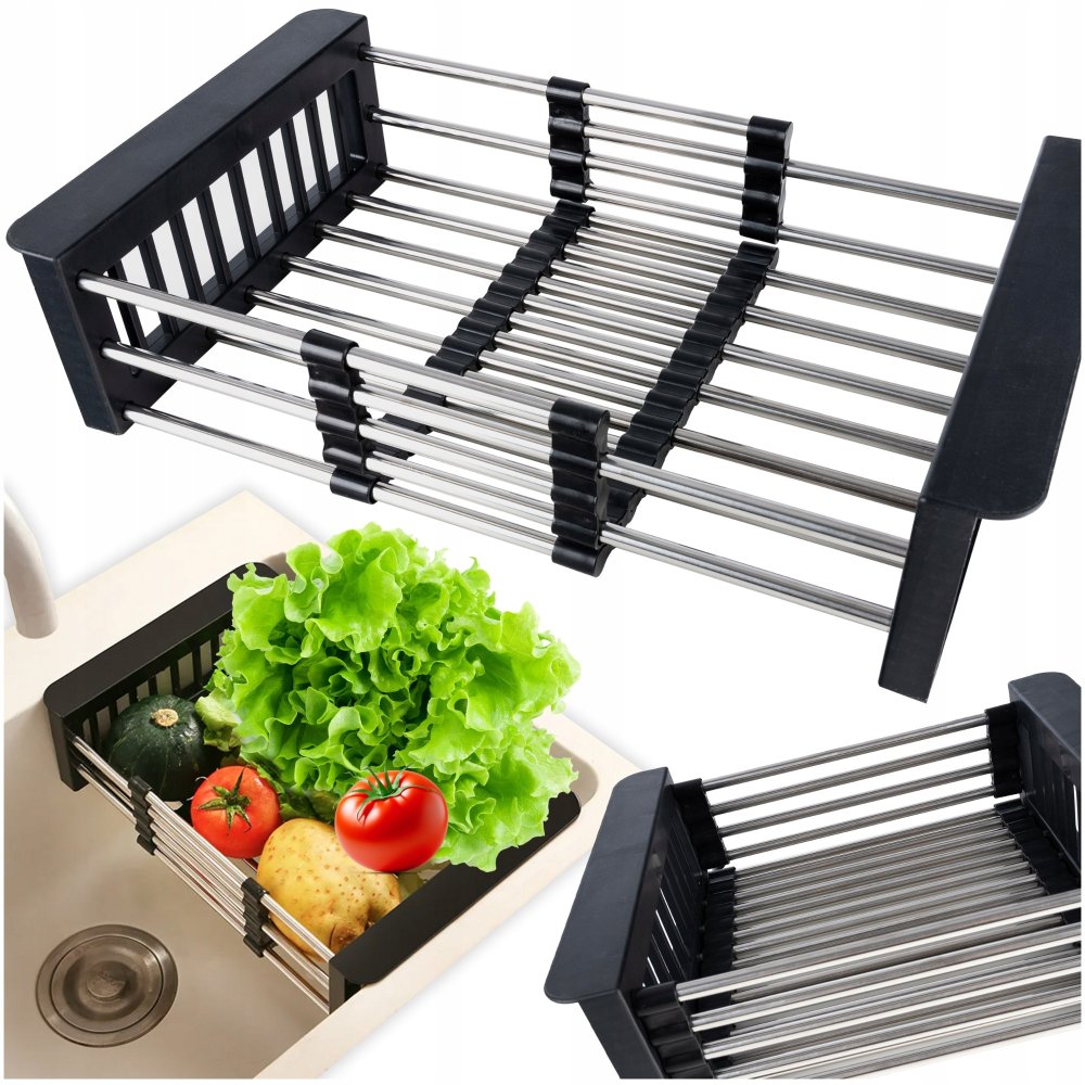 Expandable Basket Strainer Colander Over the Sink for Vegetables and Fruits Washing (0)