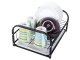 Dish Drying Rack with Metal Tray, Black