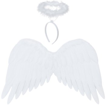 Angel Wings and Halo Set 50 x 35 cm Ruhhy 26480, White