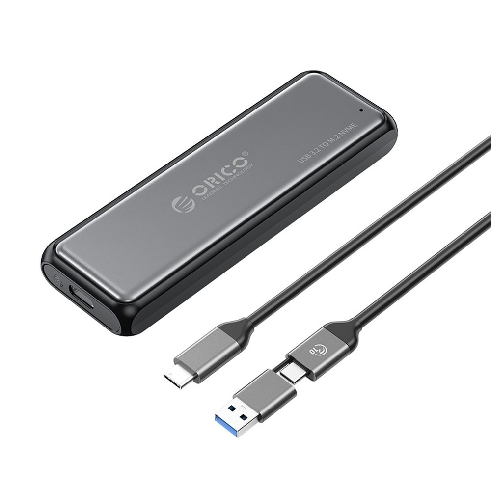 M.2 NVME USB-C 3.2 10Gbps disk bay - gray