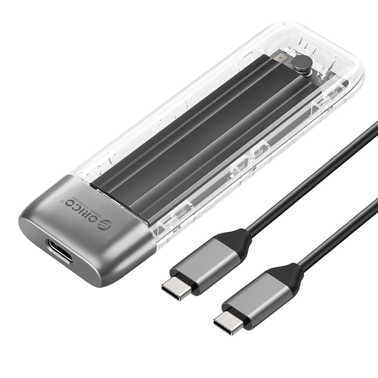 M.2 NVME USB-C 3.2 10Gbps disk bay - gray
