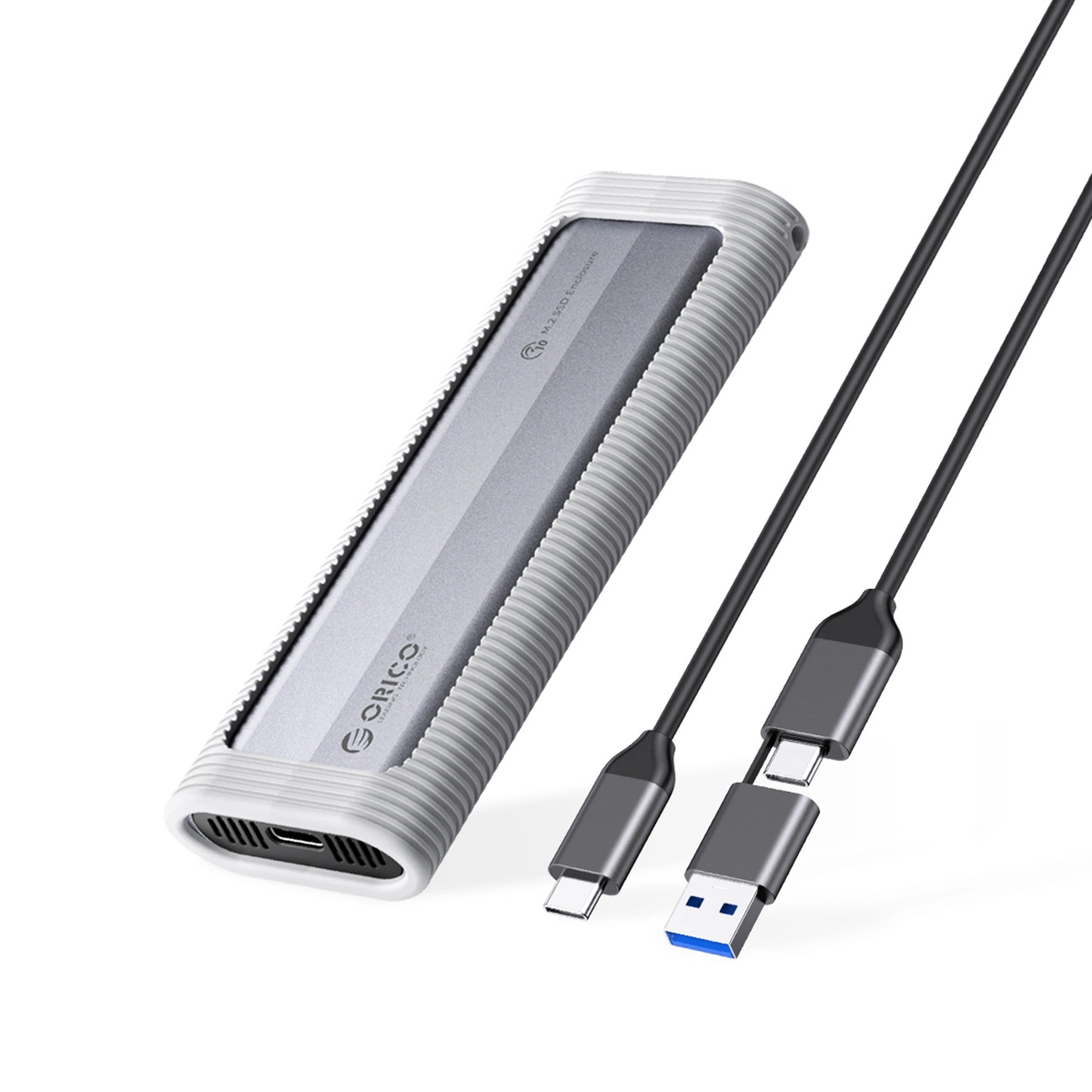 M.2 NVME USB-C to USB-C/USB-A 10Gbps disk bay - gray