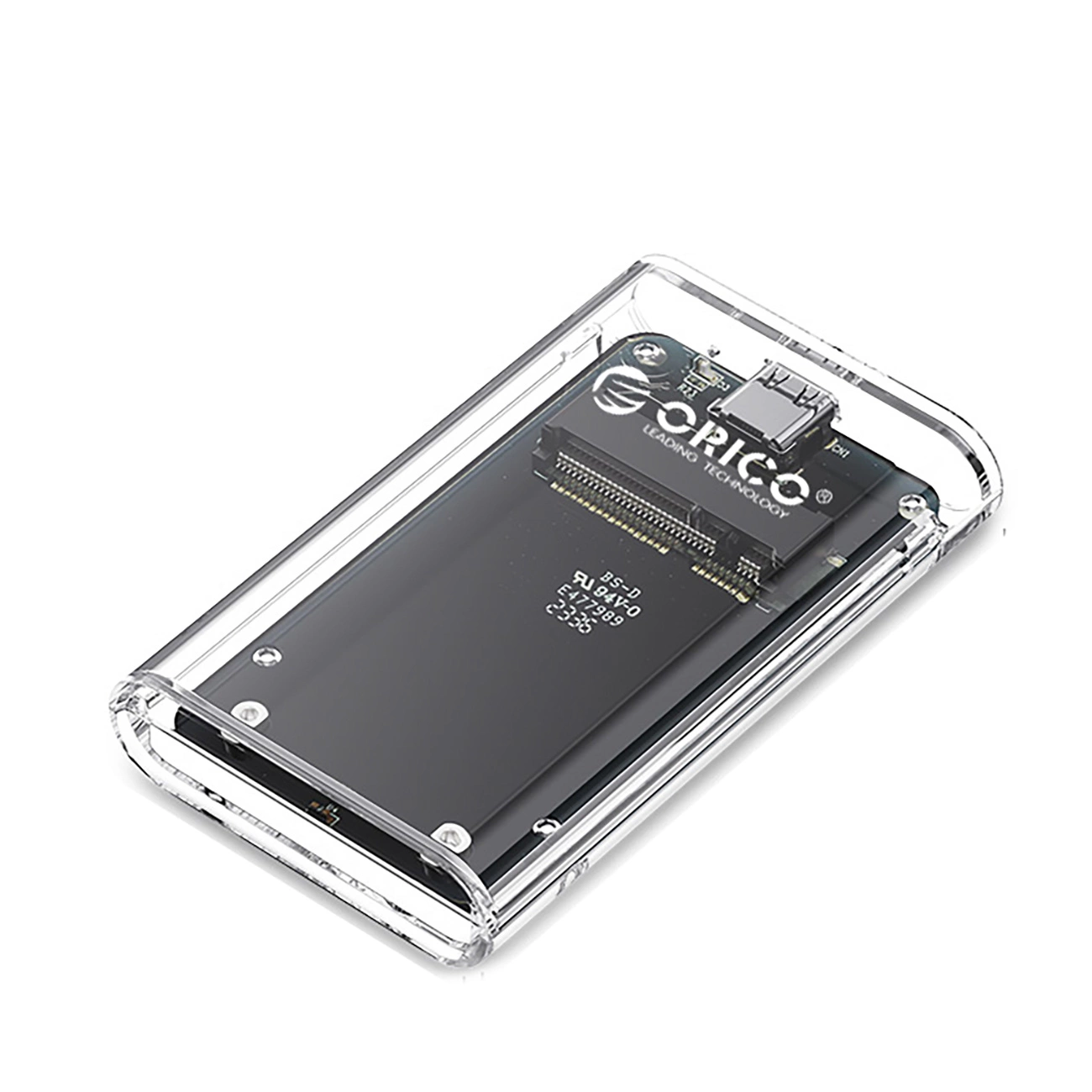 MSATA USB-C 3.2 5Gbps Disk Pocket - Transparent