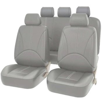 Universal Eco-Leather Car Seat Covers, Grey