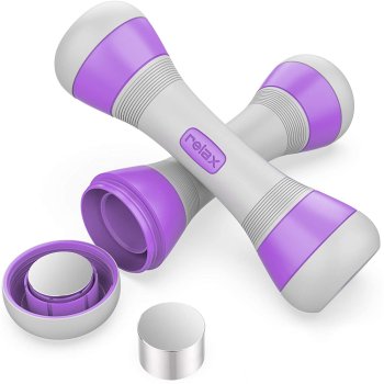 Adjustable Dumbbell Pair for Fitness Aerobics Sports Strength Training, 3-in-1 Weight Options (1/1.5/2 kg), Purple