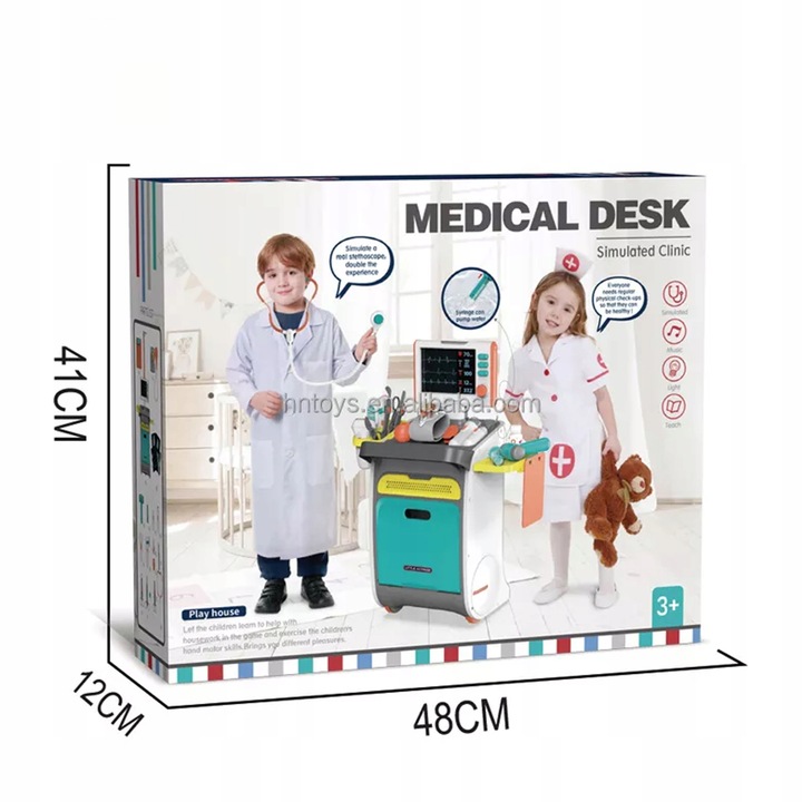 Toy Doctor Play Kit for Kids Pretend Medical Station Set with Accessories (2)