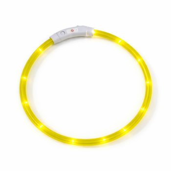 LED Light Up Dog Collar, Adjustable, Yellow