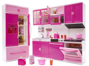 Play Children Furniture Kitchen with Led light 4 Segments