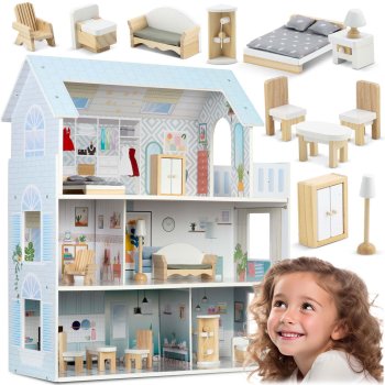 Wooden Dollhouse 3-storey Ricokids RK-878