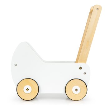 Wooden doll stroller and walker ECOTOYS, rubber wheels