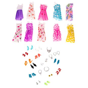 Dolls Clothes Shoes Accessories Set 43 pcs.