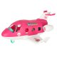 Foldable Doll Airplane Playset with Flight Attendant & Accessories, Pink