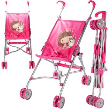 Baby Foldable Toy Stroller for Dolls, Pink