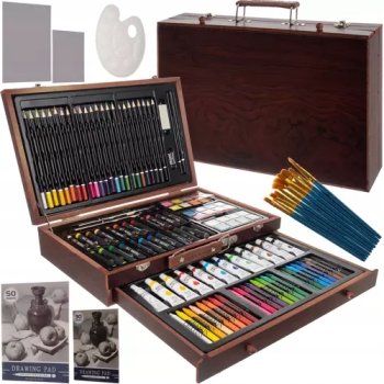 MAALEO Artistic Drawing Painting Set in a Suitcase for Kids, 128 pcs. (paints, pencils, brushes)