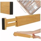 Expandable Bamboo Drawer Divider Organizer for Kitchen Utensils 56 cm