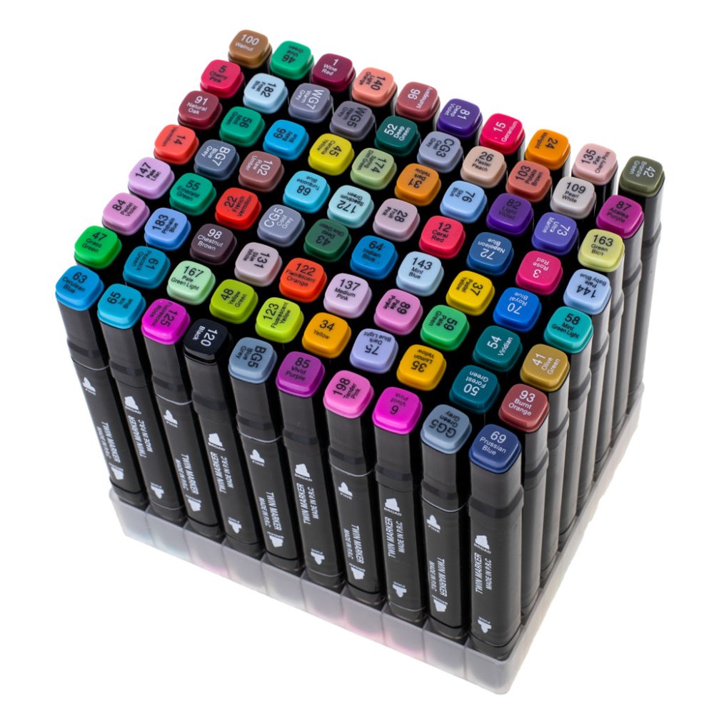 Double-Sided Alcohol Markers in Case 80 pcs + Stand (6)