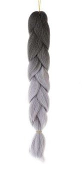 Kanekalon Synthetic Ombre Afro Braids for Hairstyles 60cm, Black-White