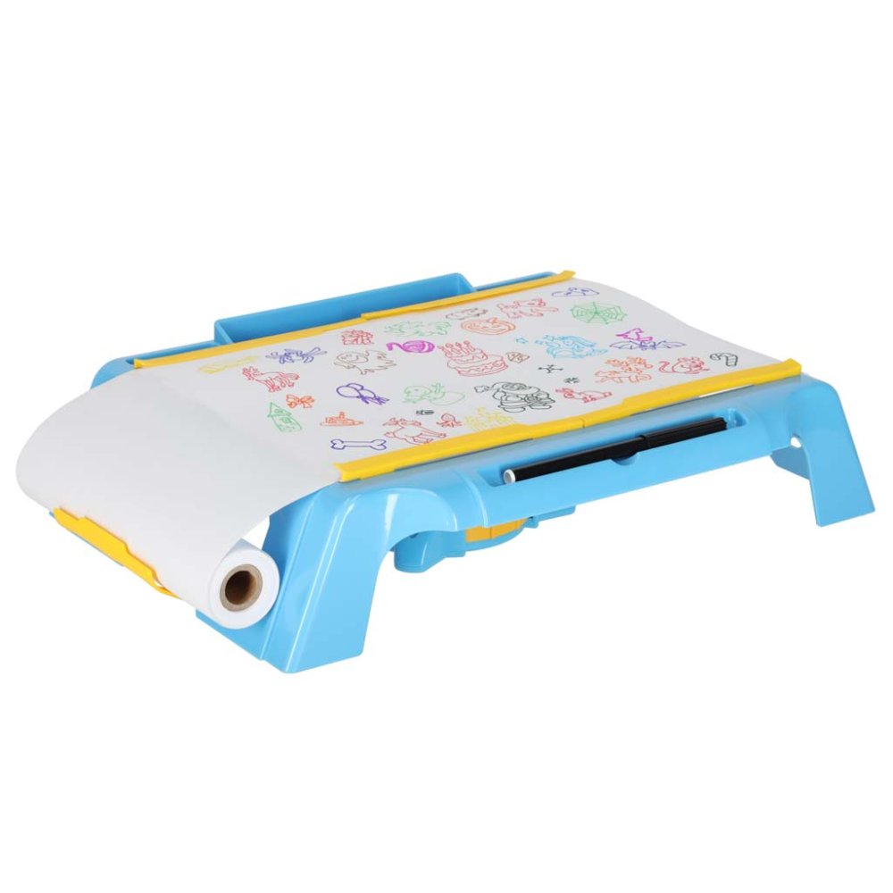 Kids Drawing Projector with Table and Art Supplies, Blue (1)