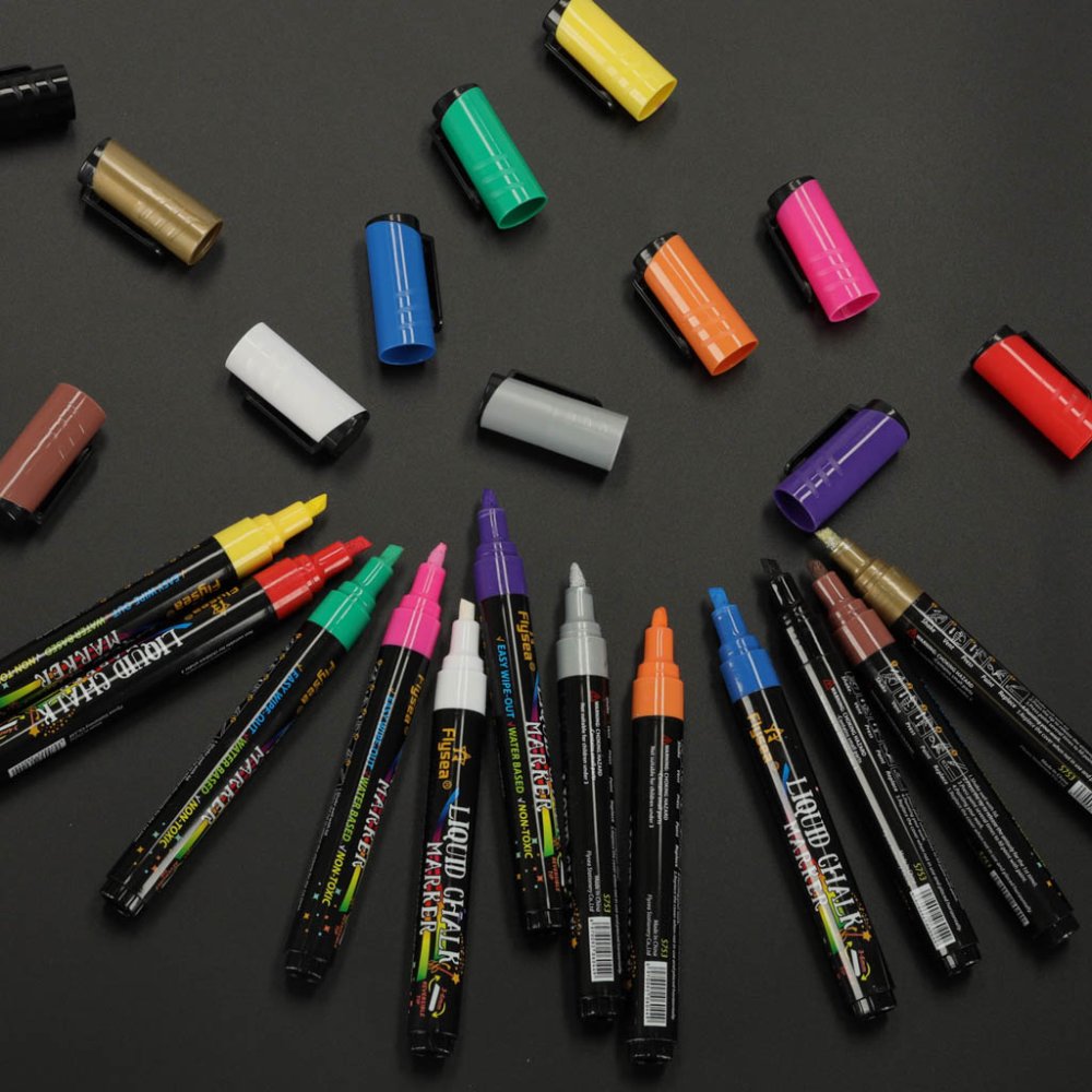 Markers for Glass, Ceramics and Chalkboards, 12 Pcs (10)