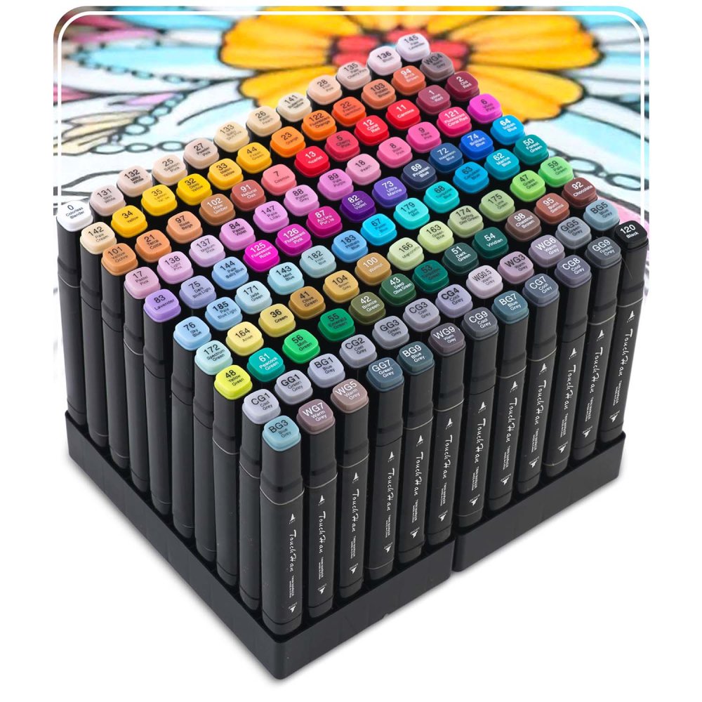 Nukido NK-913 Dual Tip Alcohol Markers, 120-Piece Set with Bag (1)