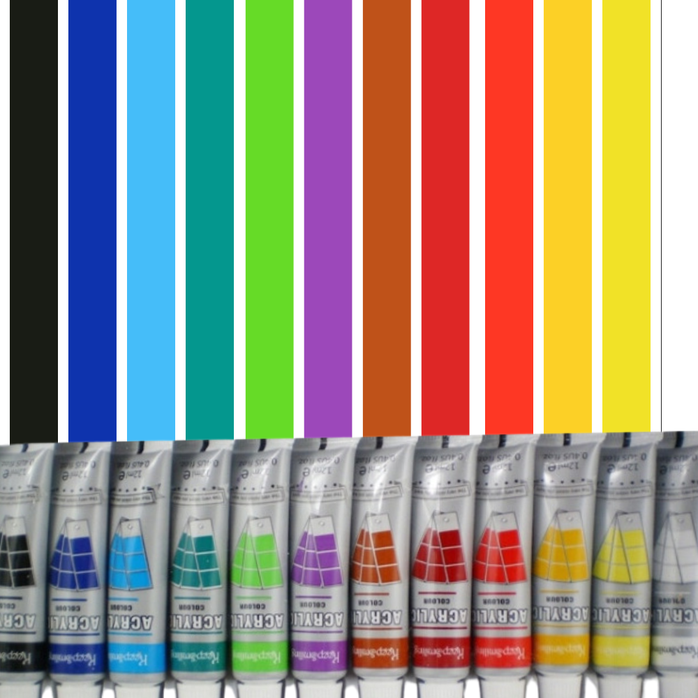 Acrylic Paint Tubes - Set of 12 x 6 ml. (0)