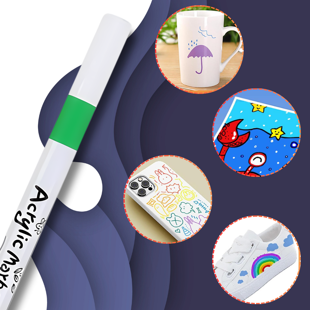 Acrylic Markers for Various Surfaces, Set of 24 Pcs (8)